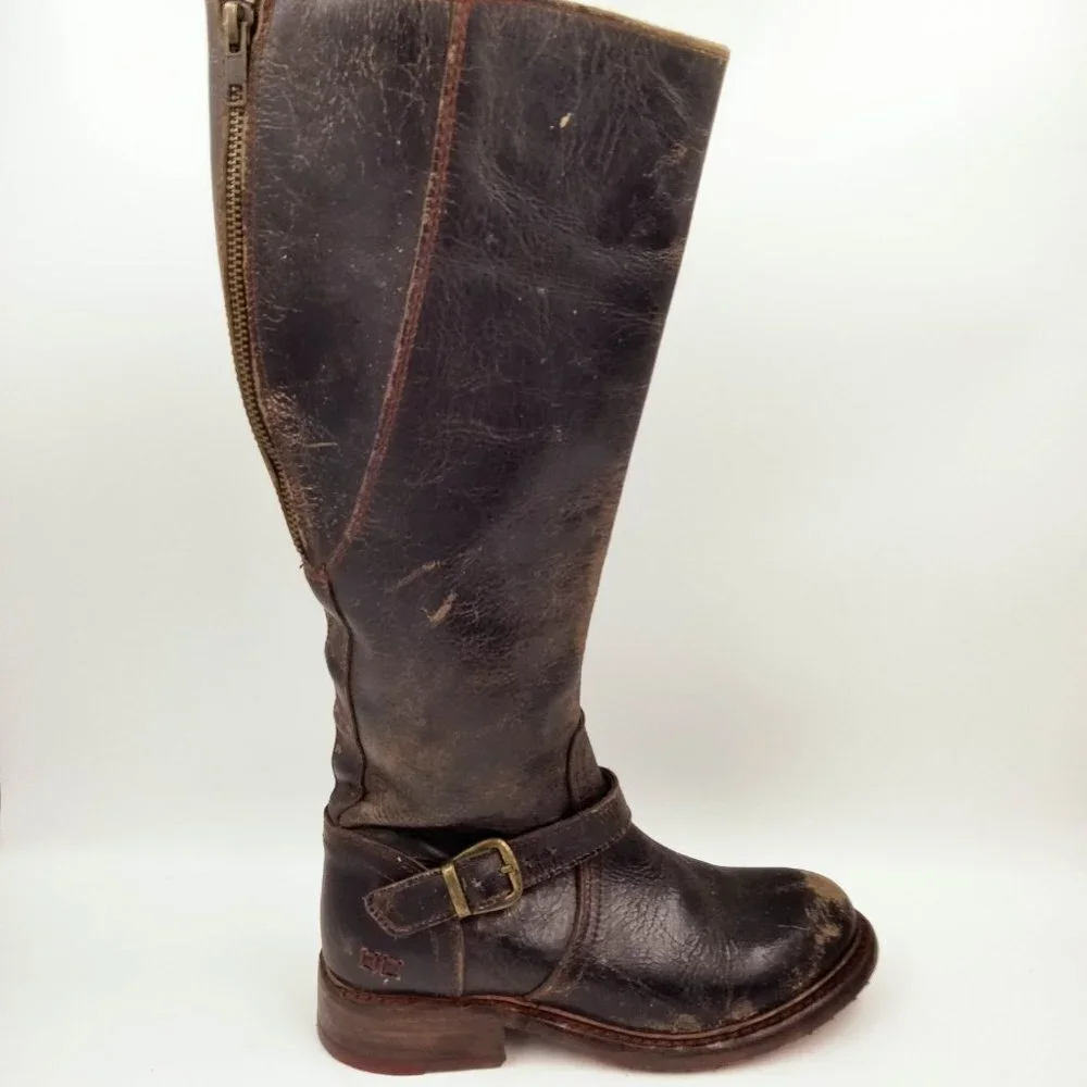 Bed Stu Glaye Tall Boots Distressed Brown 6